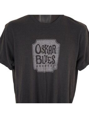 Oskar Blues Brewery T Shirt Mens Size Large Gray Colorado Beer Breweriana